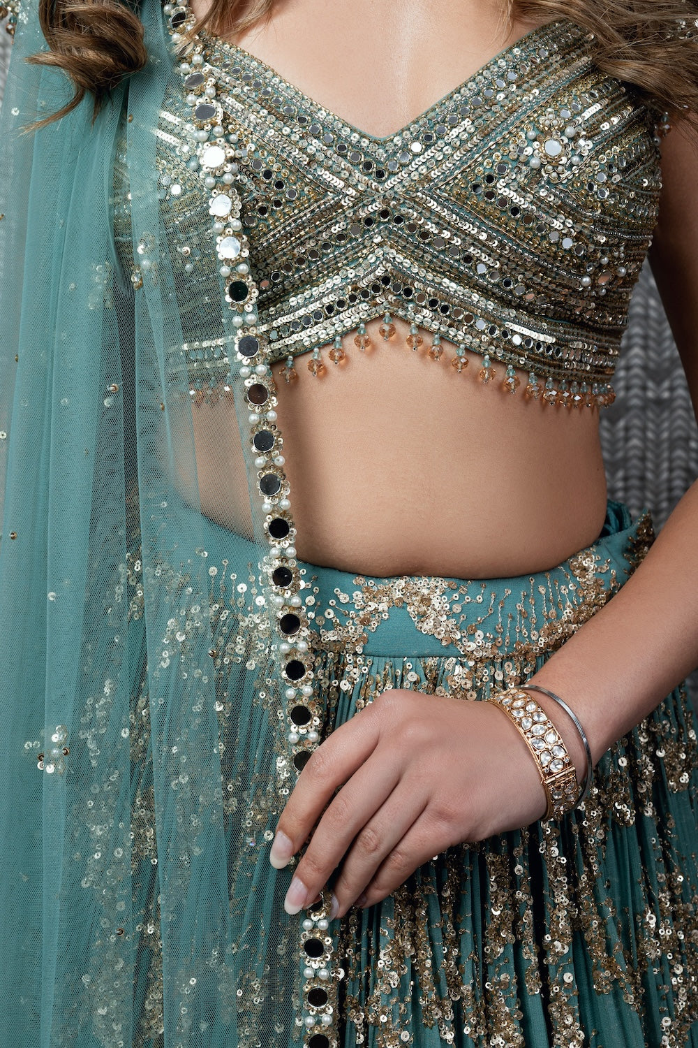 Cadet Blue Lehenga