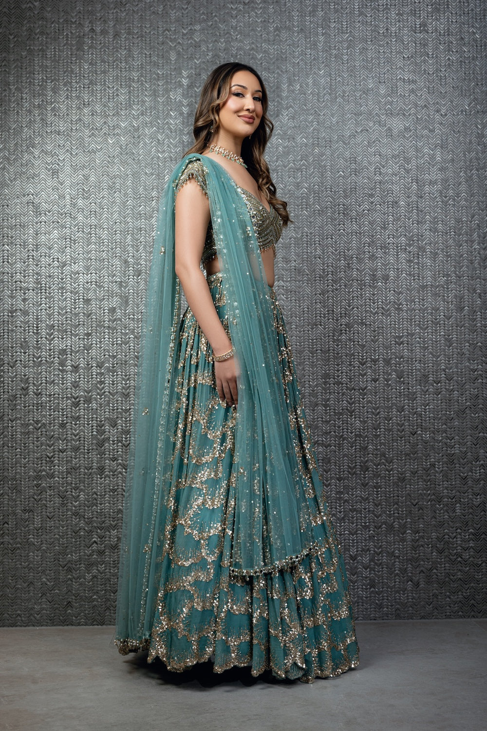 Cadet Blue Lehenga