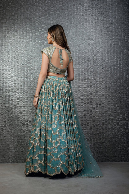 Cadet Blue Lehenga