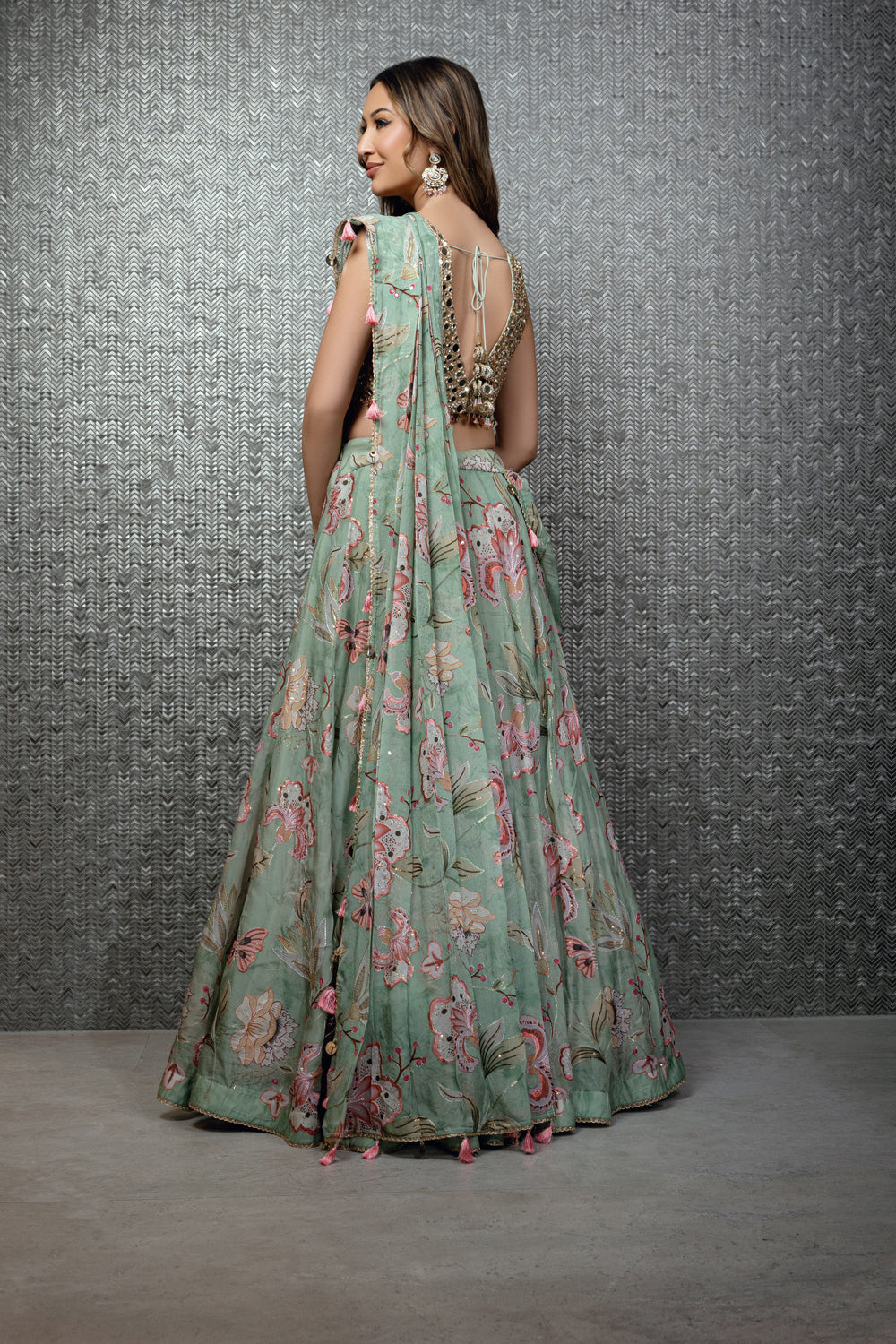 Mint Butterfly Lehenga