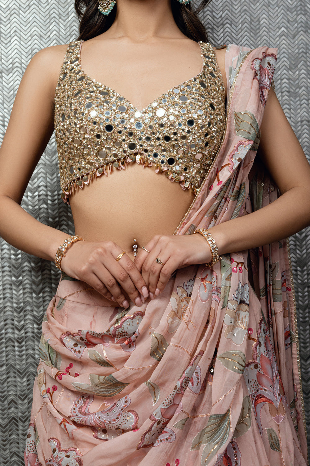 Blush Pink Butterfly Lehenga