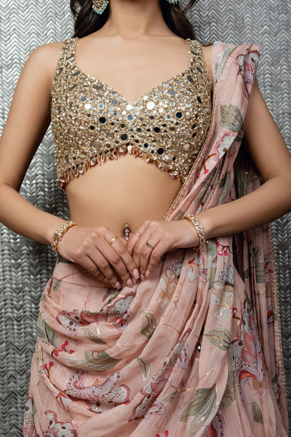 Blush Pink Butterfly Lehenga