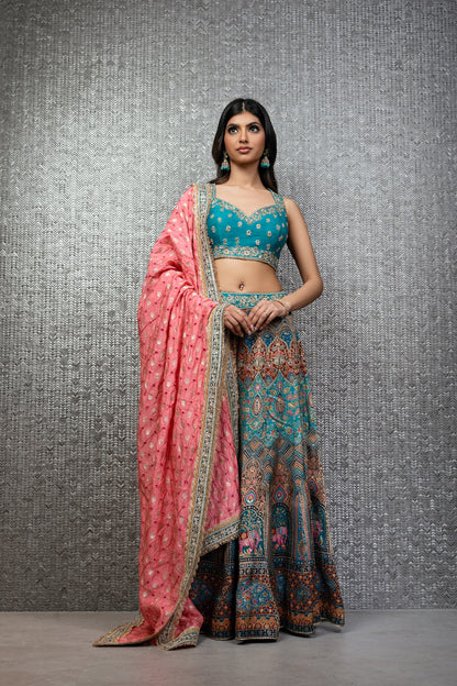 Teal Heritage Sharara