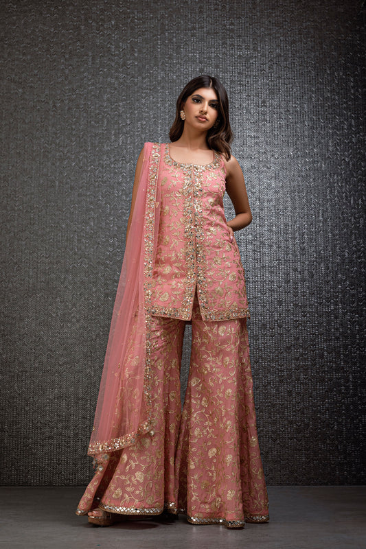 Rose Pink Gota Sharara