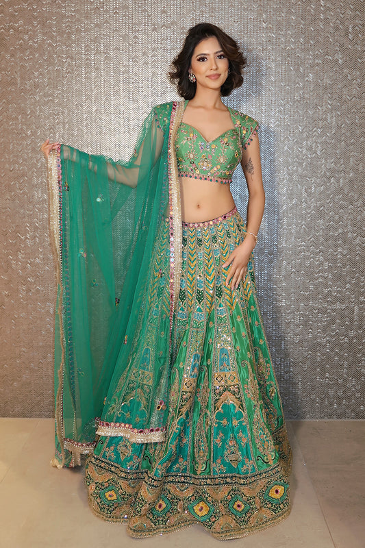 Jade Green Traditional Lengha