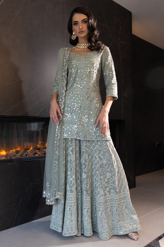 Sage Green Chikankari Sharara