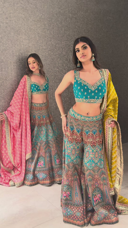 Teal Heritage Sharara